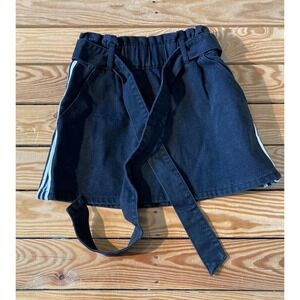 NWT Mustard Seed Stripe Side Denim Skirt Size Small Women’s Black Tie Waist